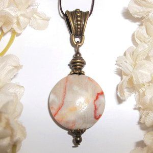 Necklace, Boho Necklace, Boho Jewelry, Faux Jasper Necklace, Gray Necklace, 7658